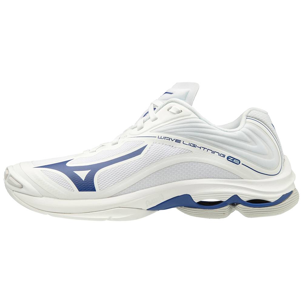 Mizuno Wave Lightning Z6 - Erkek Voleybol Ayakkabısı - Beyaz/Lacivert Türkiye (OXDWGY-782)